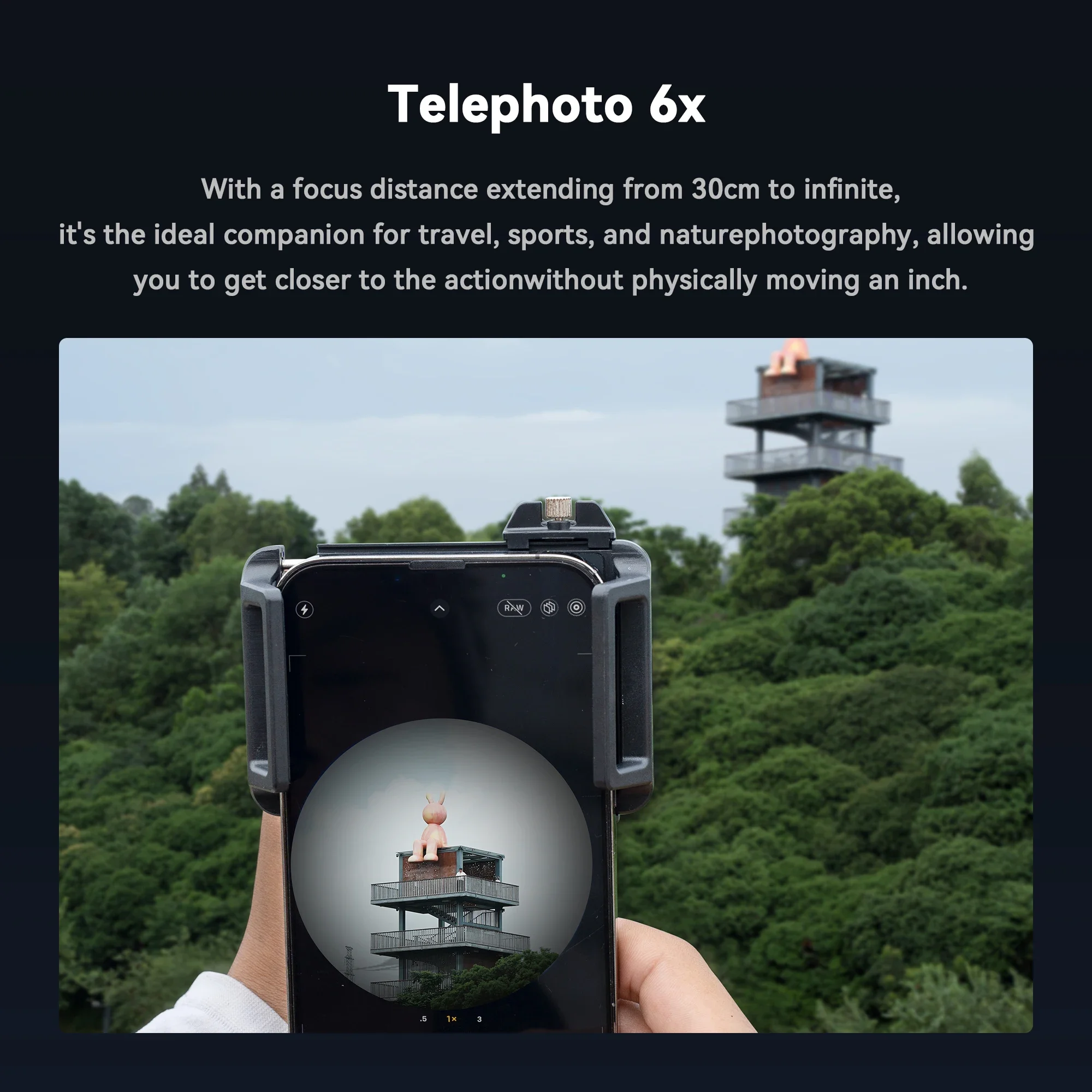 Pop 2in1 Telephoto Macro Lens Observation 6X Telescope Lens For IPhone Other Smartphone Shooting Mobile PhoneLens Accessories