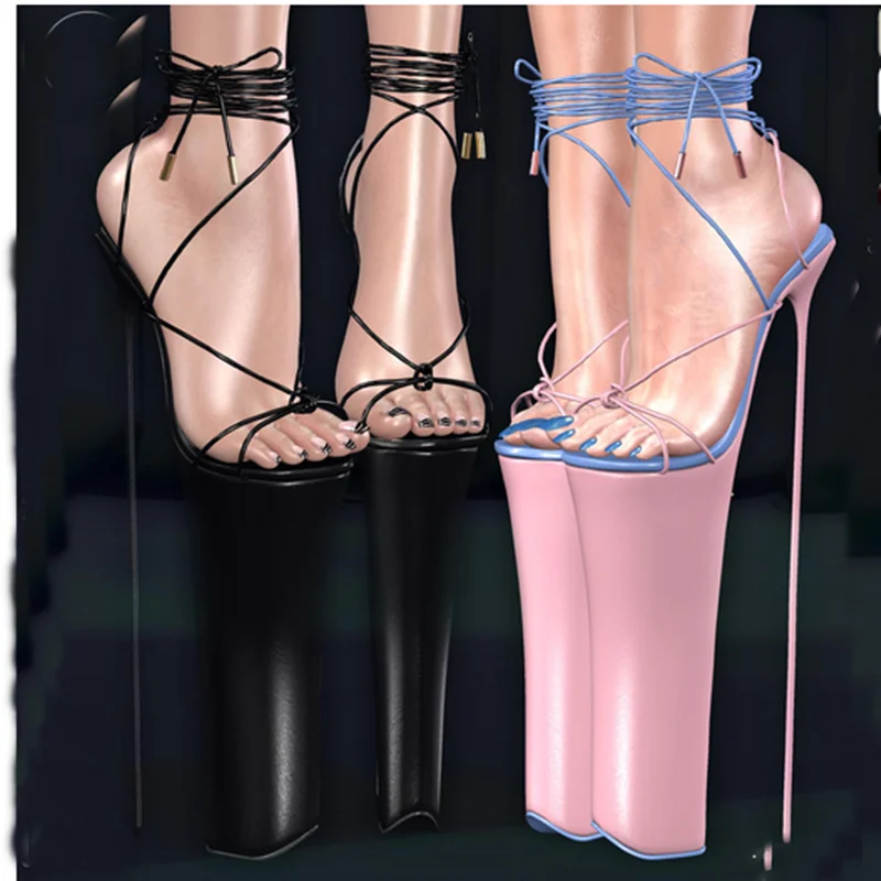 

Black Twine Lace Up Hollow Platform Sandals Thin High Heel Peep Toe Fashionable Sexy Summer 2024 Woman Shoes Zapatillas Mujer