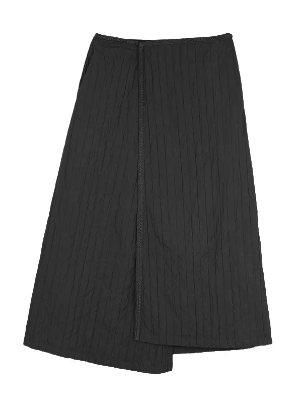 UMI MAO Original Artistic Skirt New Chinese Quilted Four Seasons Early Spring Slant Skirt Wrapped Irregular Half Skirts