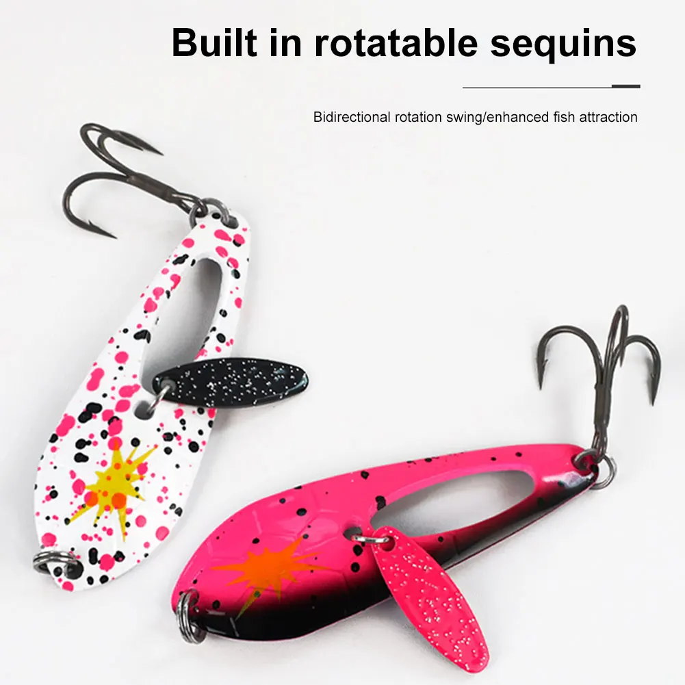 5 قطعة 4 جرام ملعقة معدنية الصيد السحر مع خطاف ثلاثي الاصطناعي الطعم الثابت الصيد Wobblers ل باس بايك الصيد اكسسوارات