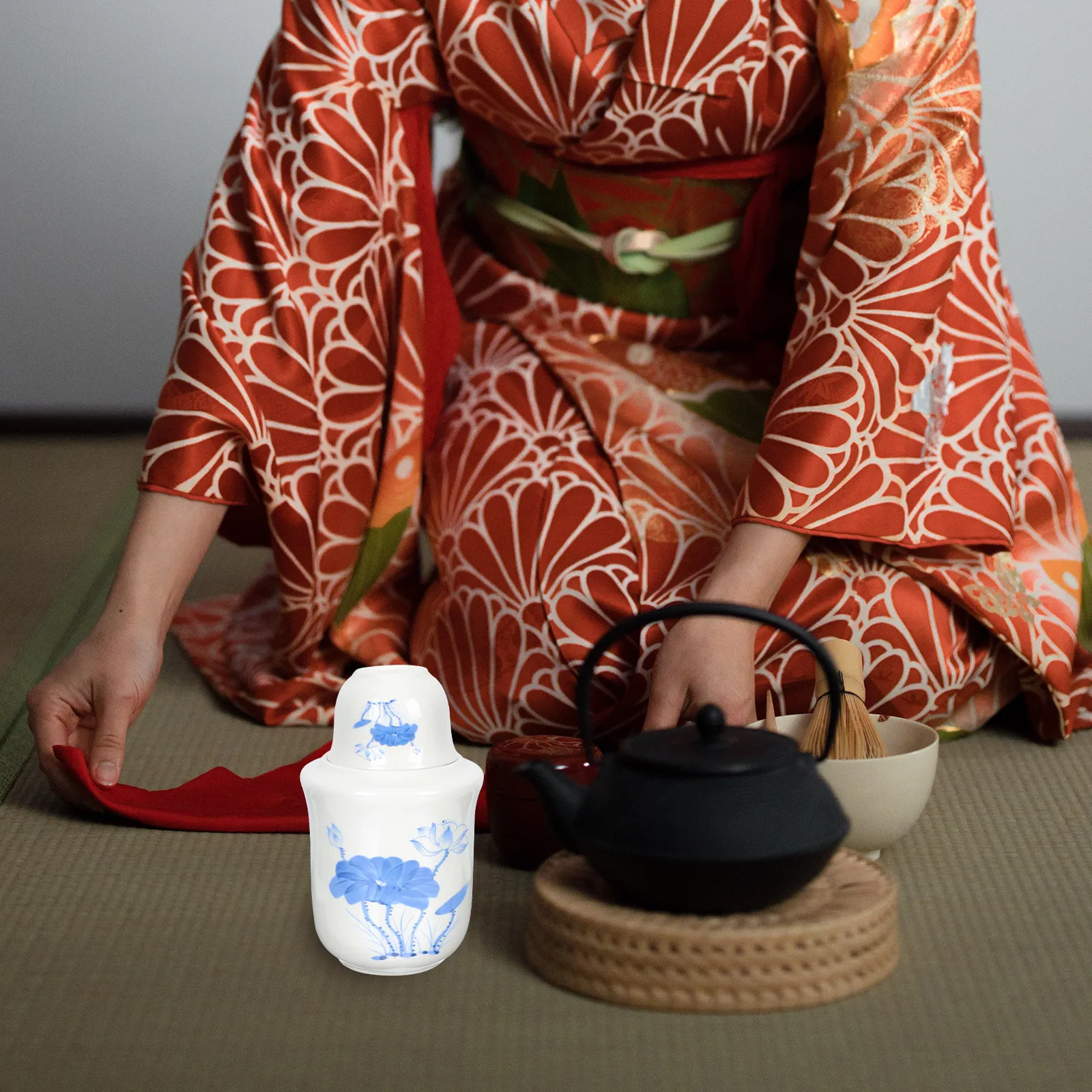 1Set Ceramic Wine Warm Set Sake Heating Pot Japanese Style Liquor Warmer Kettle Portable Desk Friendly Heat Retention Long