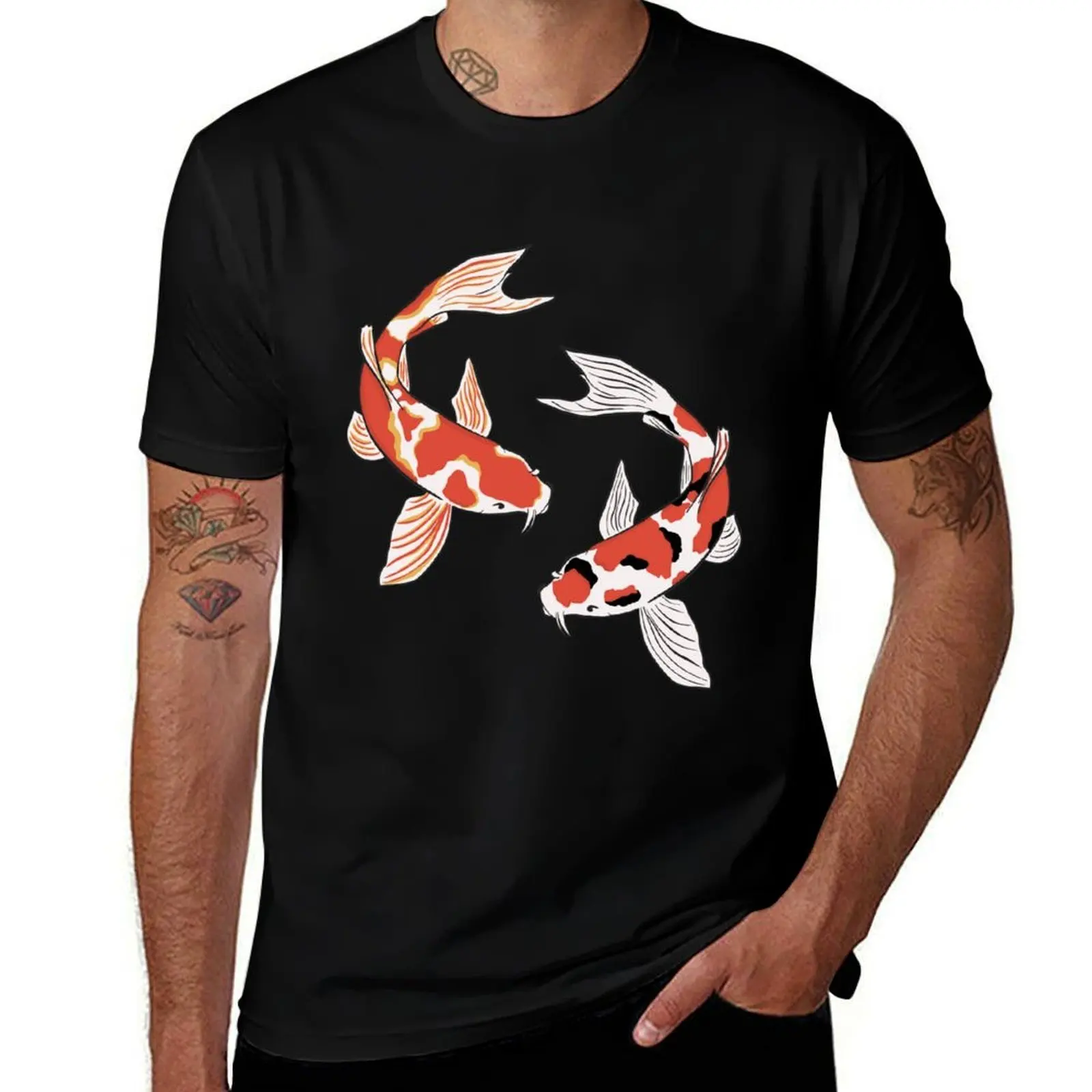 

Koi Fish Red & Gold and Red & Black T-Shirt Fitness Training Breathable Tee