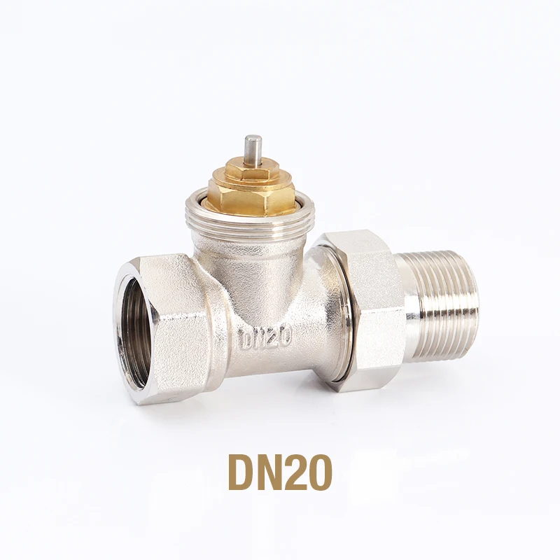 Brass Straight Radiator Valve Without Thermostatic Head for HVAC System DN15 DN20 DN25 DN32 Temperature Controller Valve