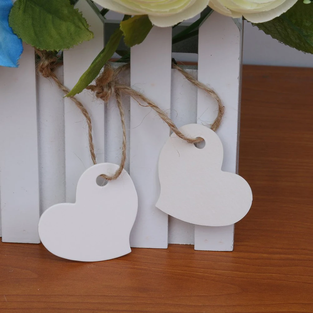 

100pcs Kraft Tags with Jute Rope for DIY Gift Labels Wedding Thank-You Gift Tags Card Cards Thank-you Bookmarks