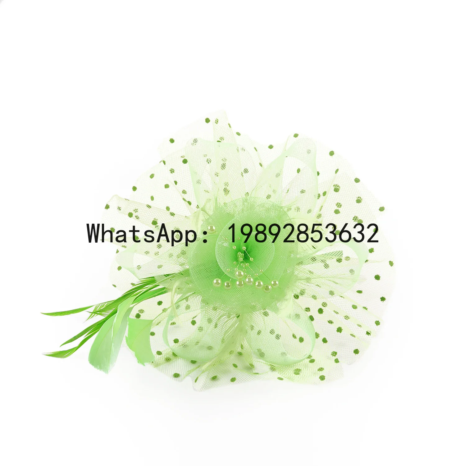 PYJ European and American headgear retro bridal hair accessories feather head flower plus beads flower mesh