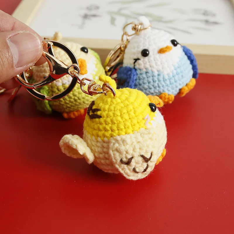 Niedlicher Gehäkelter Vogel-Anhänger Handgewebter Küken-Schlüsselanhänger Kreativer Gestrickter Tier-Schlüsselring Damen-Taschendekoration Geschenk – Detail 2