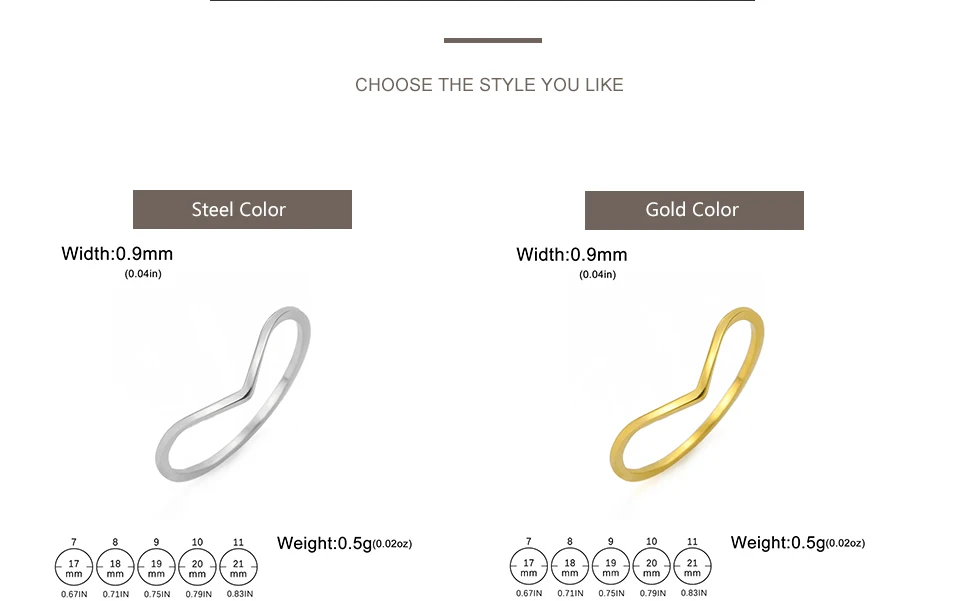 Minimalist Stackable Wave Rings for Women Geometric Finger Ring Stainless Steel Golden Jewelry Thin Rings Set Daily Party Wear
