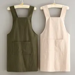 Kitchen Household Cooking Apron Men Women Oil-Proof Waterproof Sleeveless Waist Fashion Coffee Overalls Japanese Work Clothes