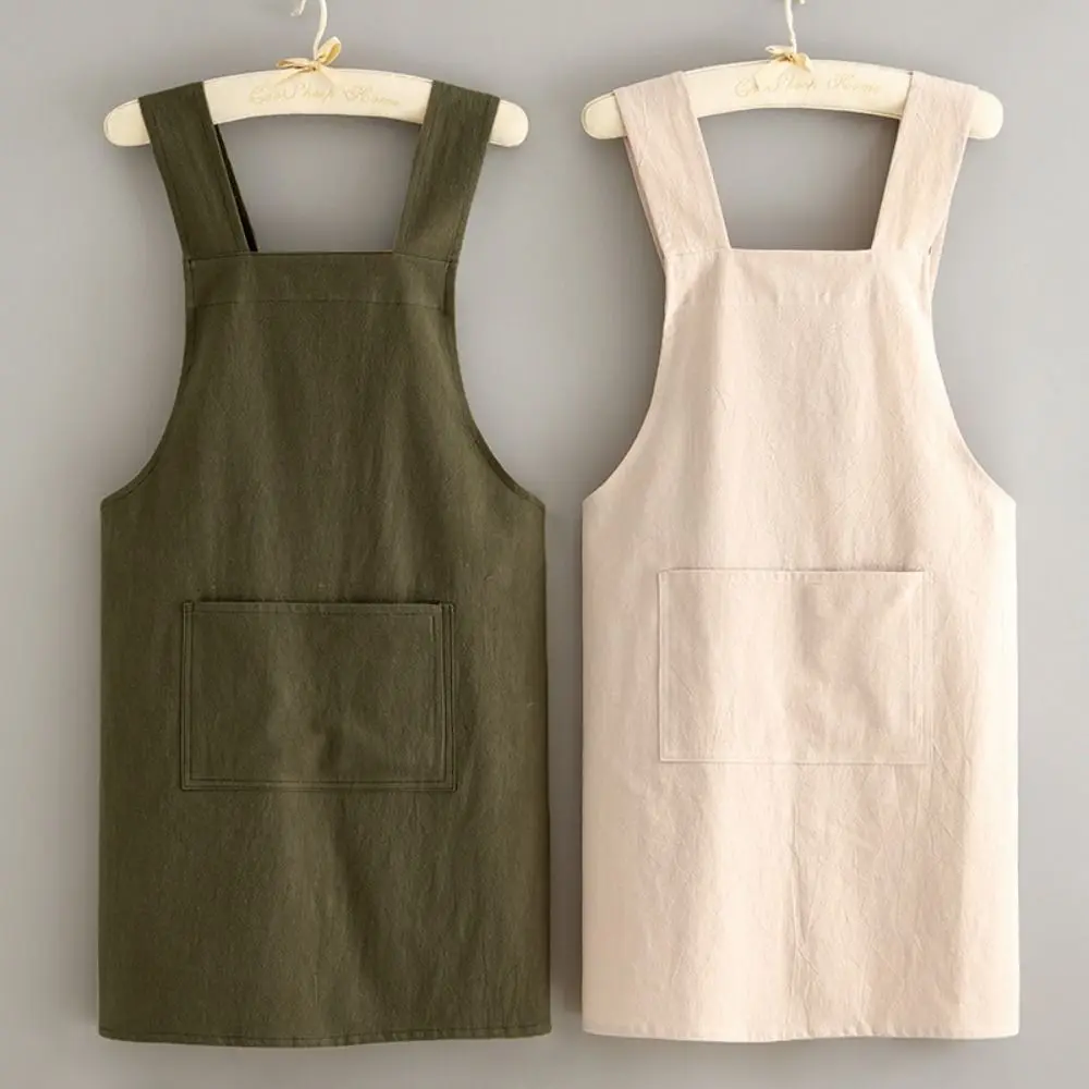 Cooking Cotton Kitchen Aprons Breathable Wear Resistant Adult Waist Aprons Anti fouling Soft Restaurant Work Clothes Home