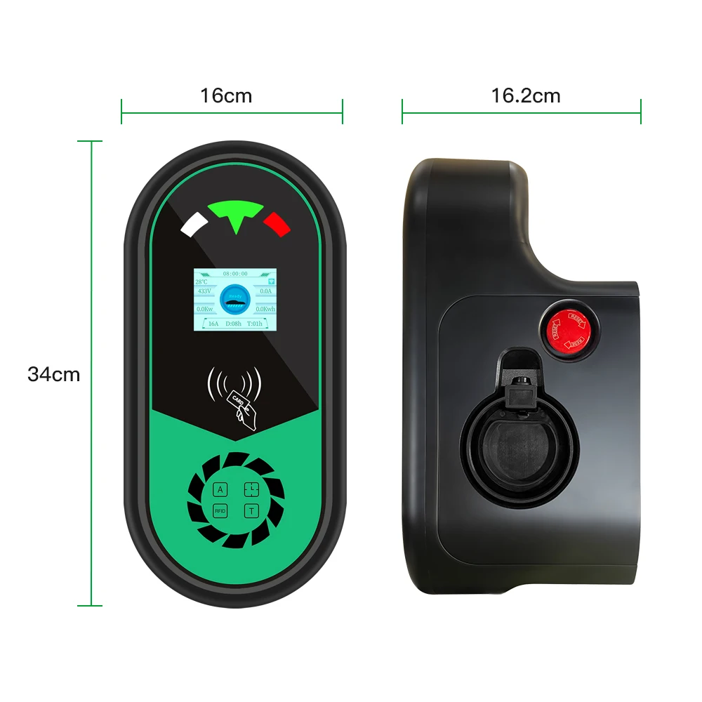 ECO EV Charging Station Type2 IEC62196-2 Plug 7.68KW 32A 1P with App Version Wallbox Charger 5m Cable Electric Vehicle Car