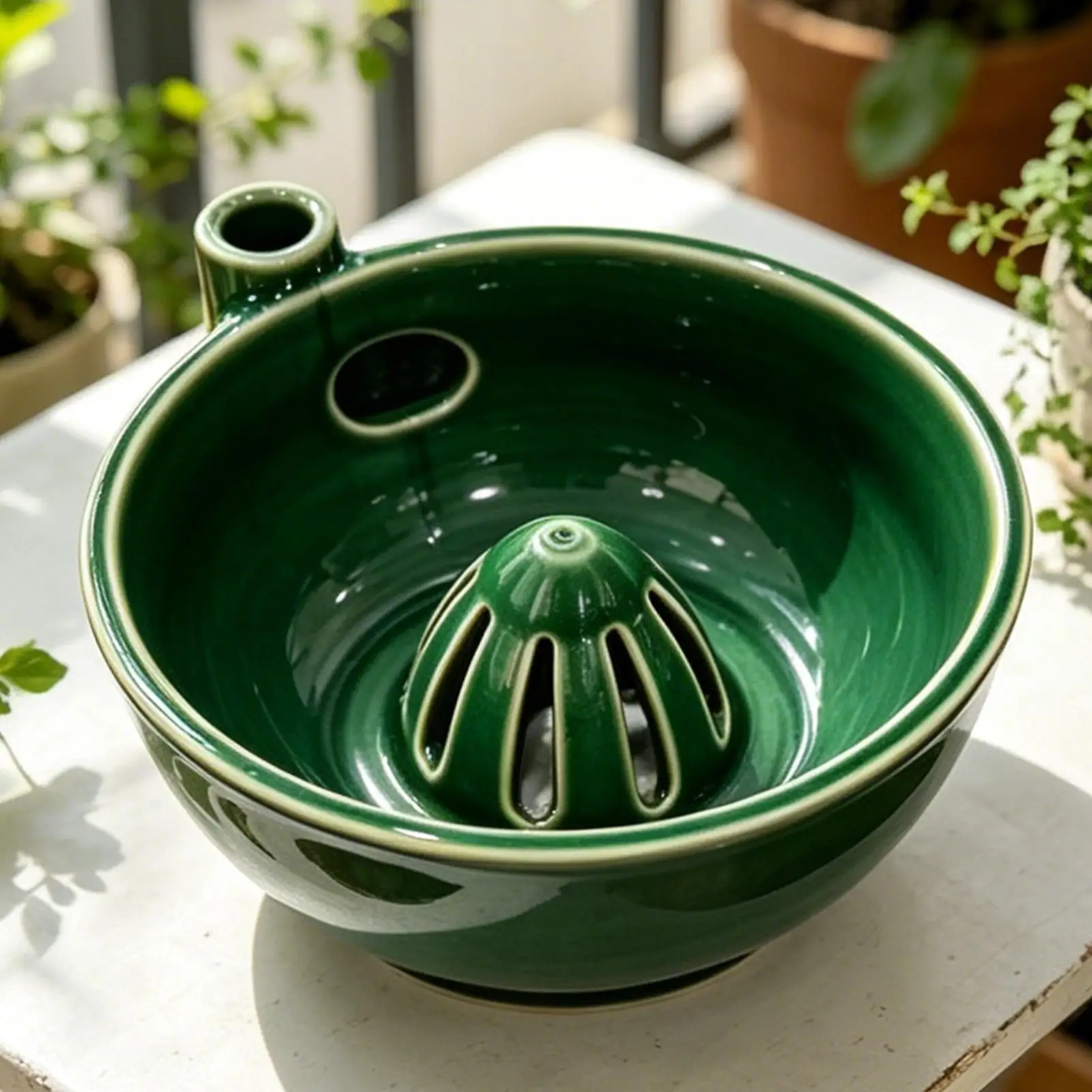 Ceramic Berry Bowl with Drain, Fruit & Vegetable Storage Container Strawberry Blueberry Tomato Washing Colander for Kitchen Home - view 3