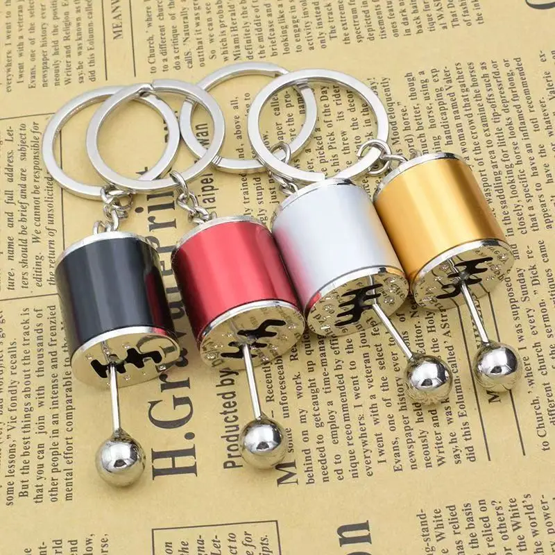 Mini manual transmission metal decompression gadget keychain simulation silk slide gear key creative personalized pendant gift
