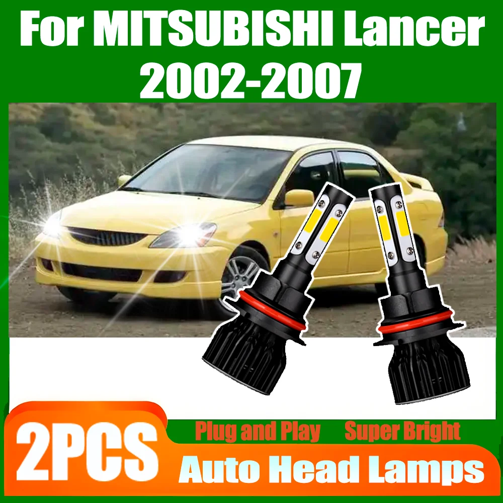 2PCS 20000LM Auto Head Lamps 6000K Super White LED Headlight Car Lights High Power Plug and Play For MITSUBISHI Lancer 2002-2007