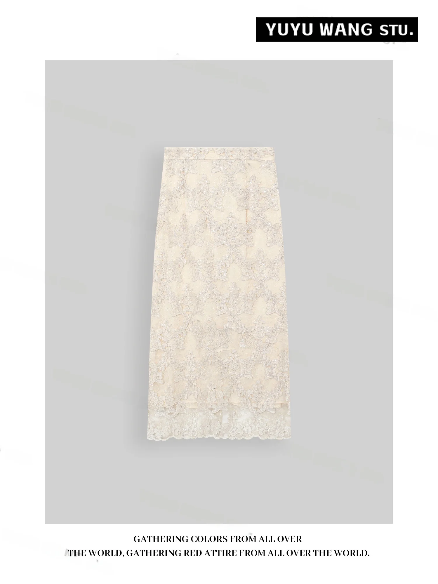 

YUYU WANG 2025 Autumn New Mid-Length Floral Embroidery Skirt High Waist Women's Faionable Slimming Hanfu f-length Skirt