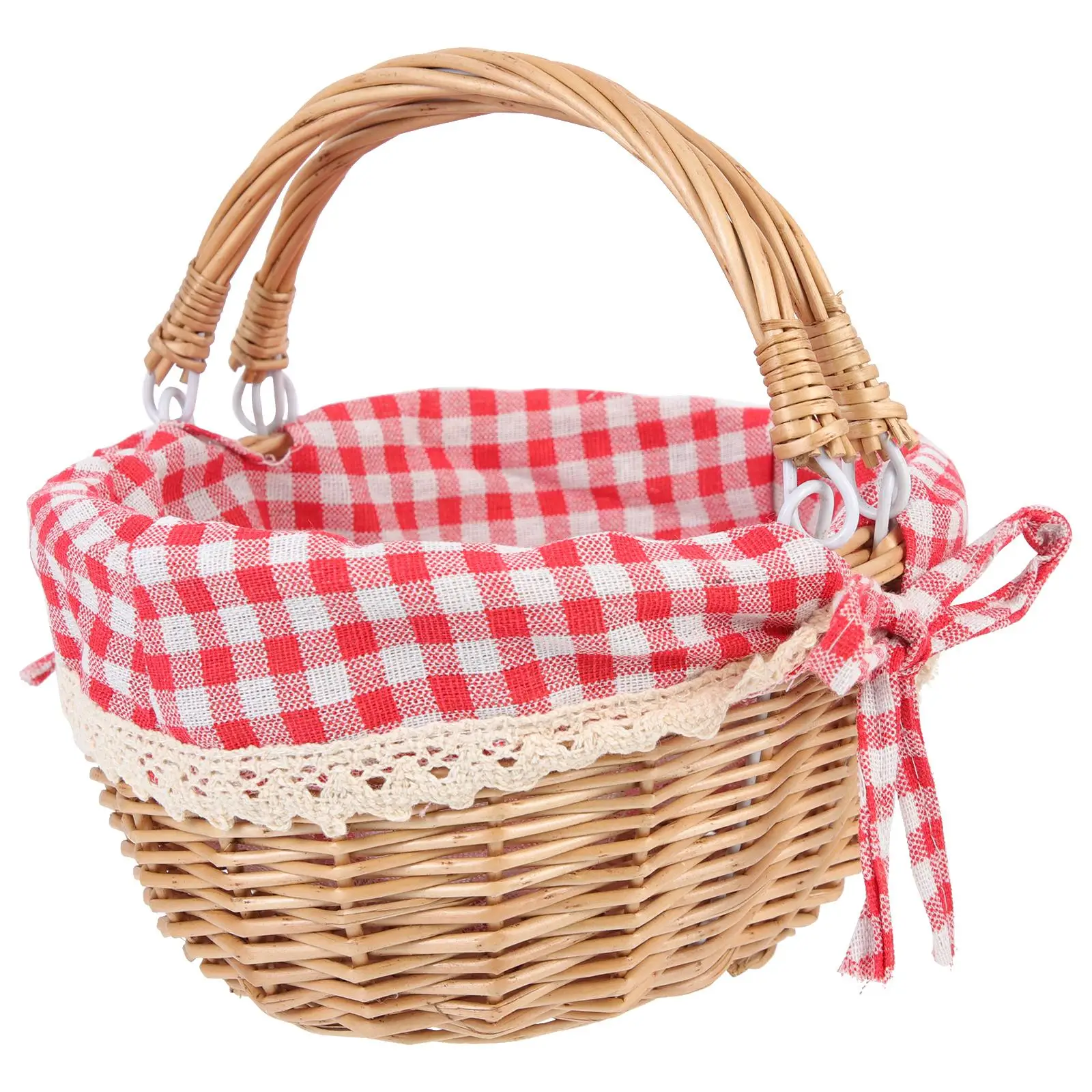 

Rattan Shopping Basket Wicker Handheld Vintage Handmade Dried Flower Picnic Large Capacity Storage Container Portable