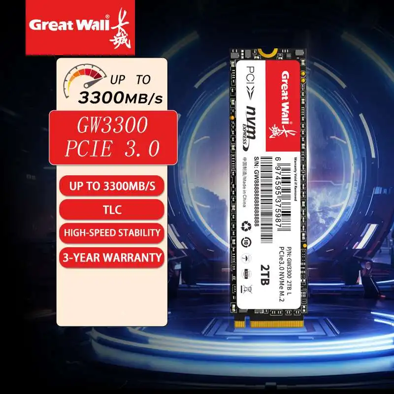 

Твердотельный накопитель Great Wall M.2 NVMe PCIe 3.0 SSD 256 ГБ 1 ТБ 128 ГБ 512 ГБ M.2 2280 PCIe для ноутбука