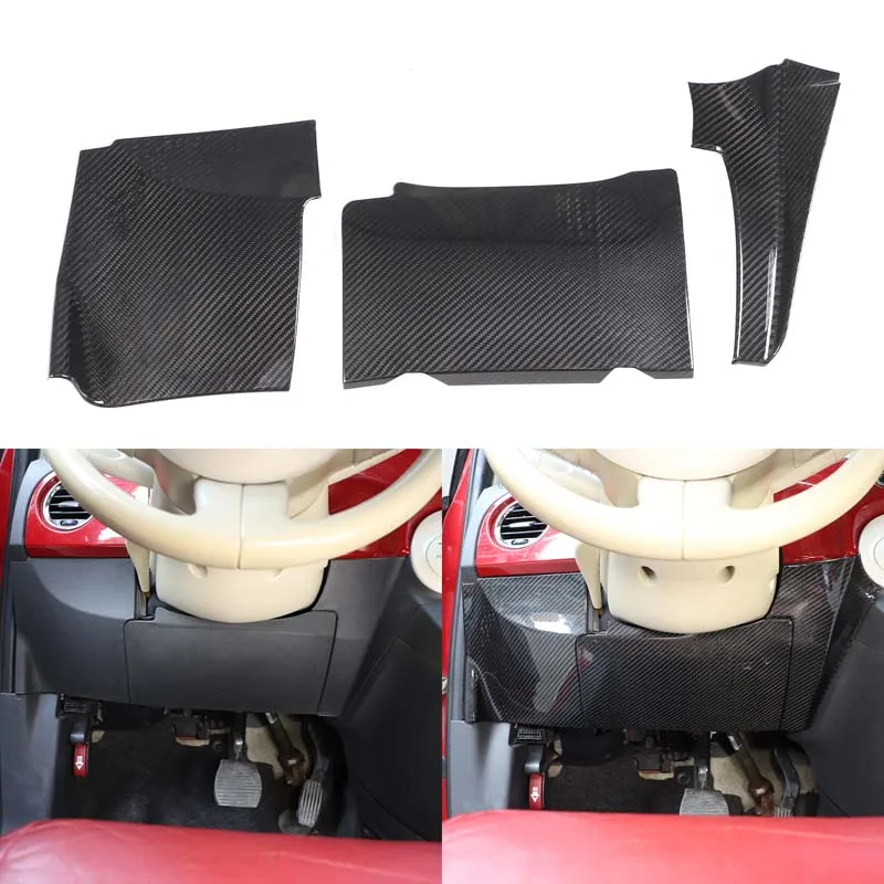 

1Pcs Real Carbon Fiber For Fiat 500 2007-2026 Car Steering Wheel Lower Decorative Cover Sticker Interior Protection Accessories