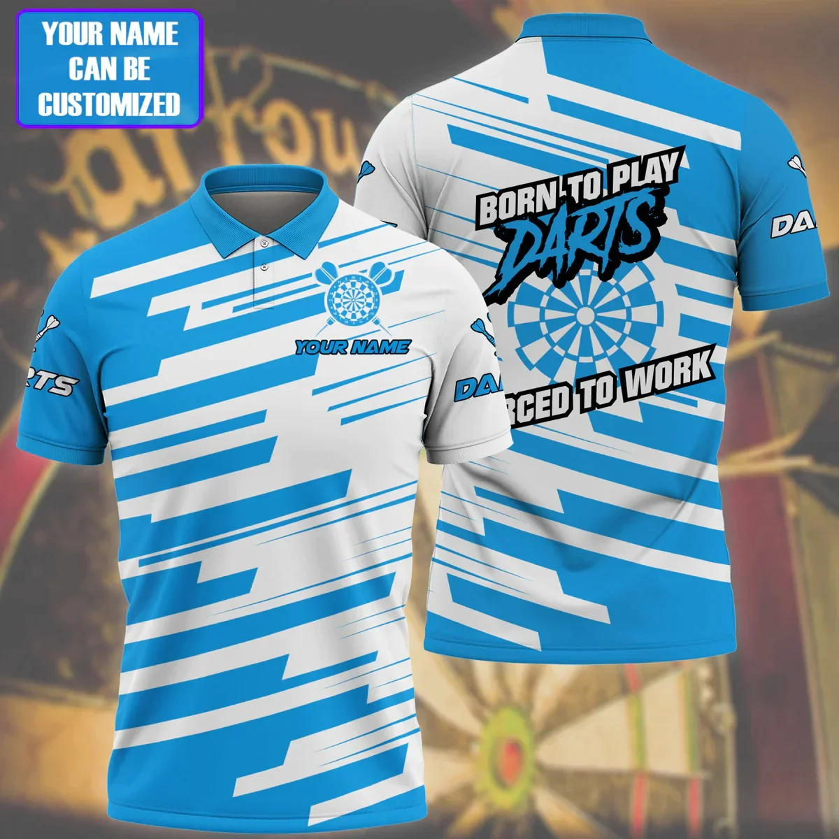 

PLstar Cosmos Darts player Personalized Name 3D Printed Summer Polo Shirt Unisex Short Sleeve Shirts Gift For Dart Lover POL-49