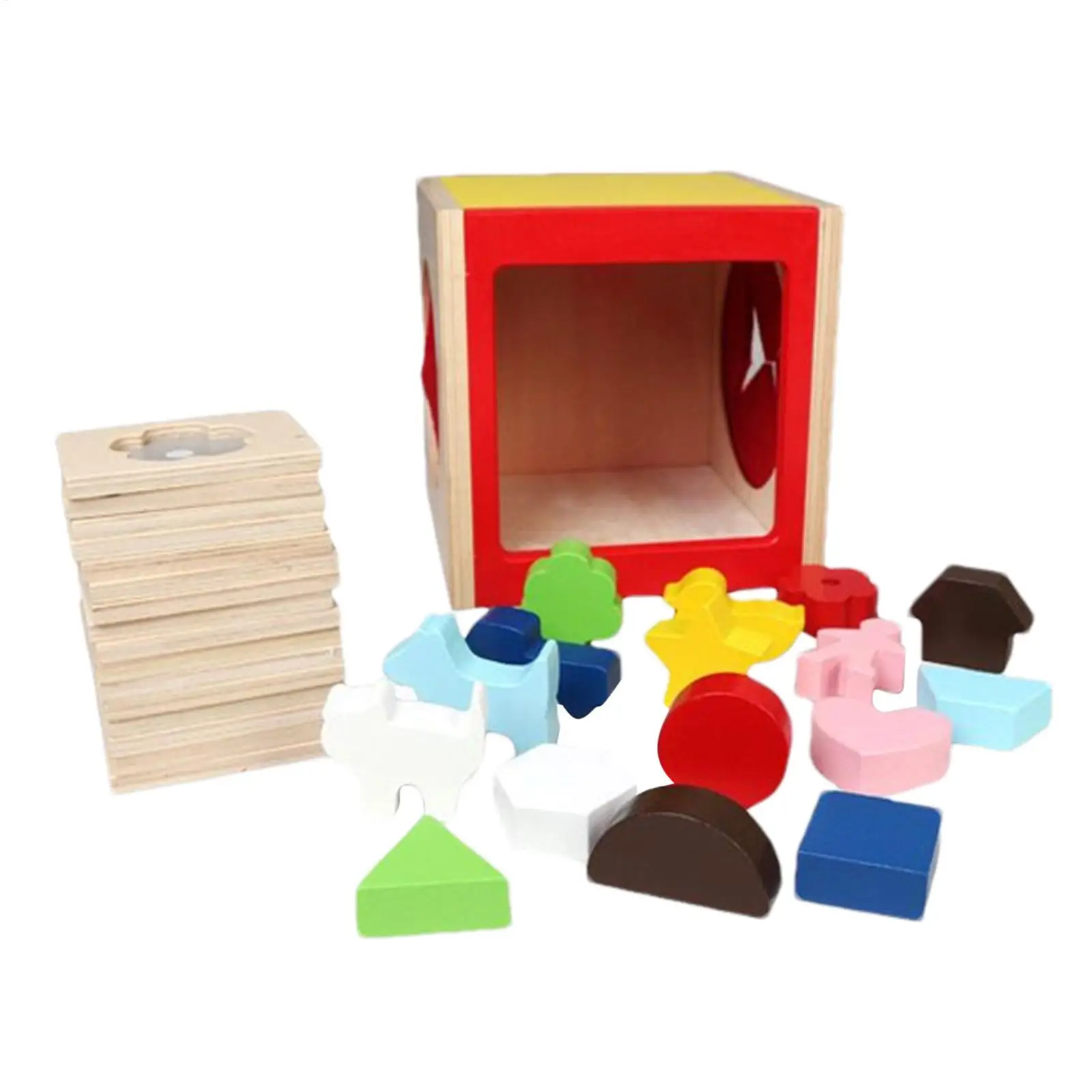

Wood Shape Matching Toys Sensory Wooden Shape Matching Box Interactive Preschool Educational Learning Toy For Toddler Children