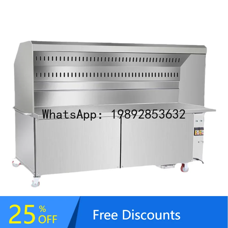 CZ  Purification BBQ Cart Smokeless BBQ Grill Cart Commercial All-in-One Machine Night Market Stall Electrostatic Purification