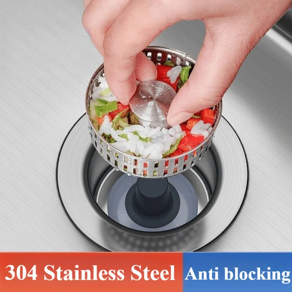 

Нержавеющая сталь 3 в 1, сливная пробка для кухонной раковины, противозасоряющийся сетчатый фильтр для корзины, улучшенный металлический фильтр для раковины, сито для раковины