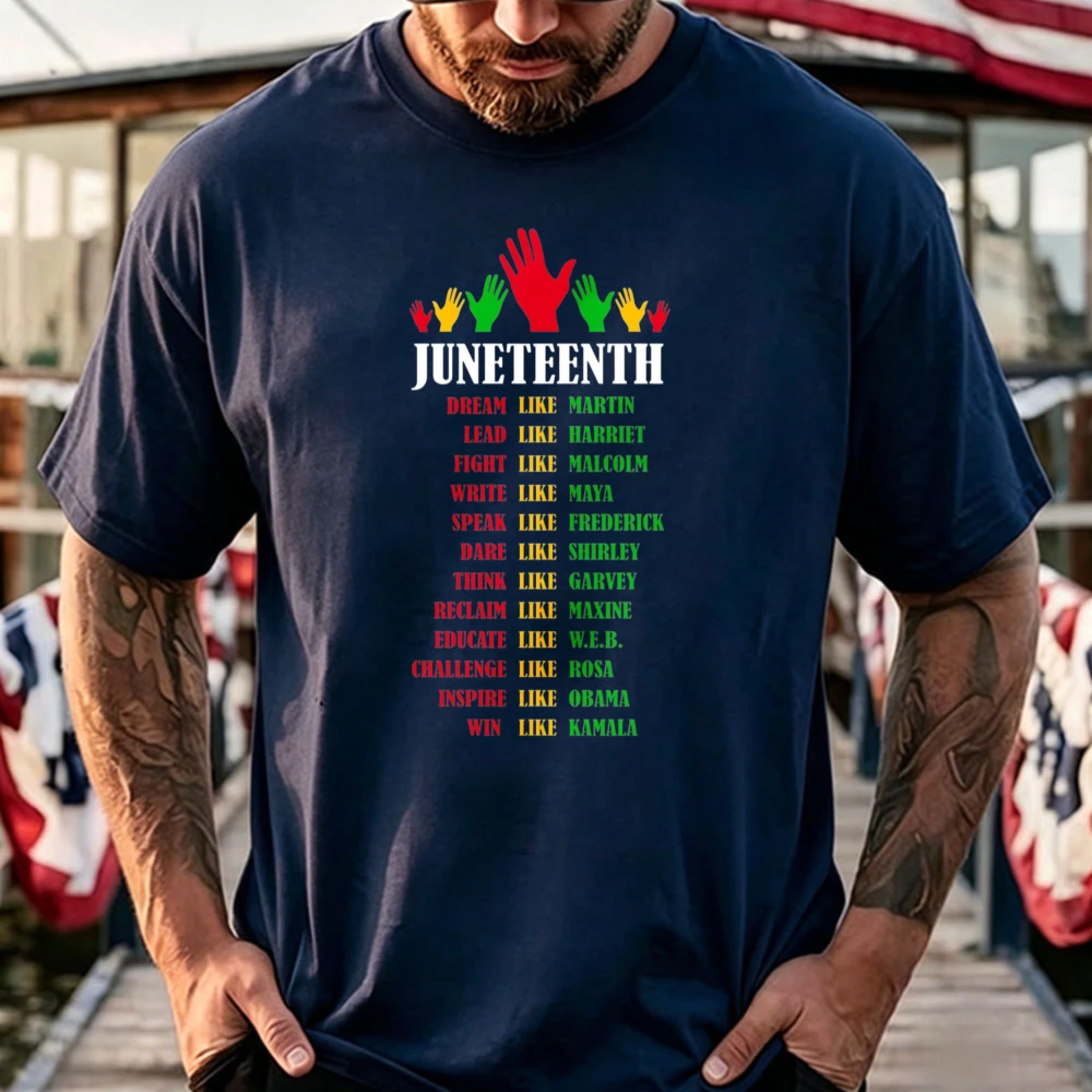 Juneteenth Dream Like A Leader Ladies Cotton T Shirt Black Legend Freedom Day Women Tee  Vintage Clothes Graphic T Shirts Tees