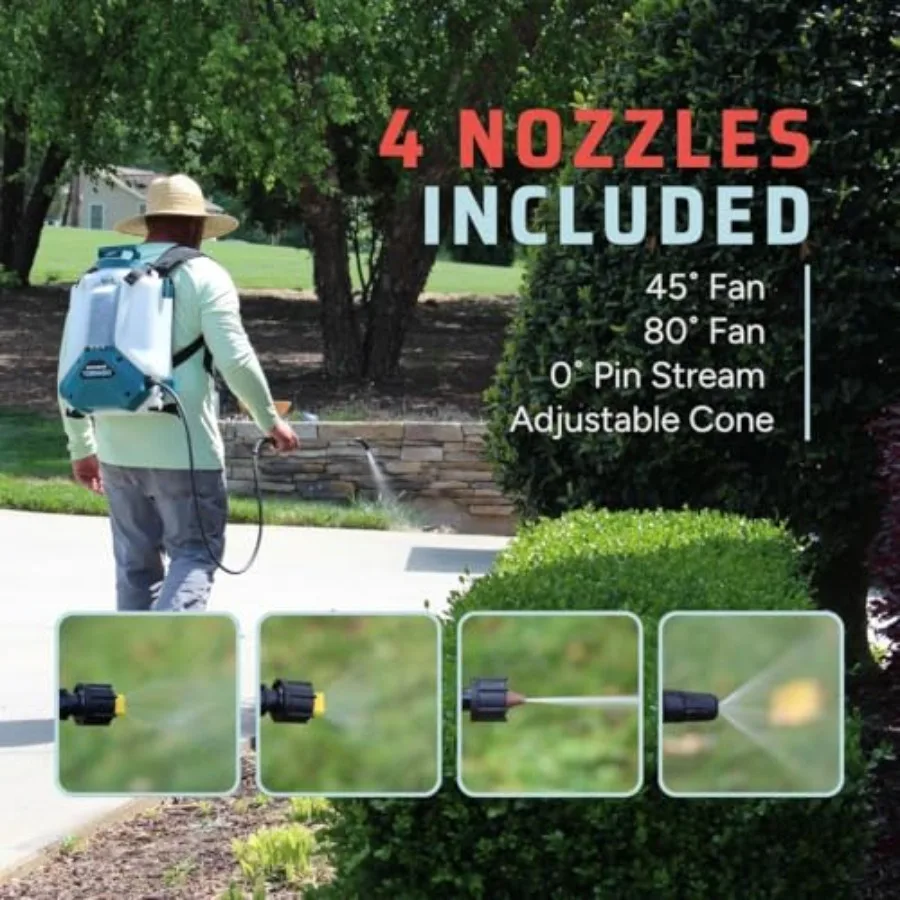بخاخ حقيبة ظهر تورنادو 4 جالون يعمل بالبطارية موديل 2025 بخاخ حديقة الحديقة القابل لإعادة الشحن مع شاحن بطارية متضمن