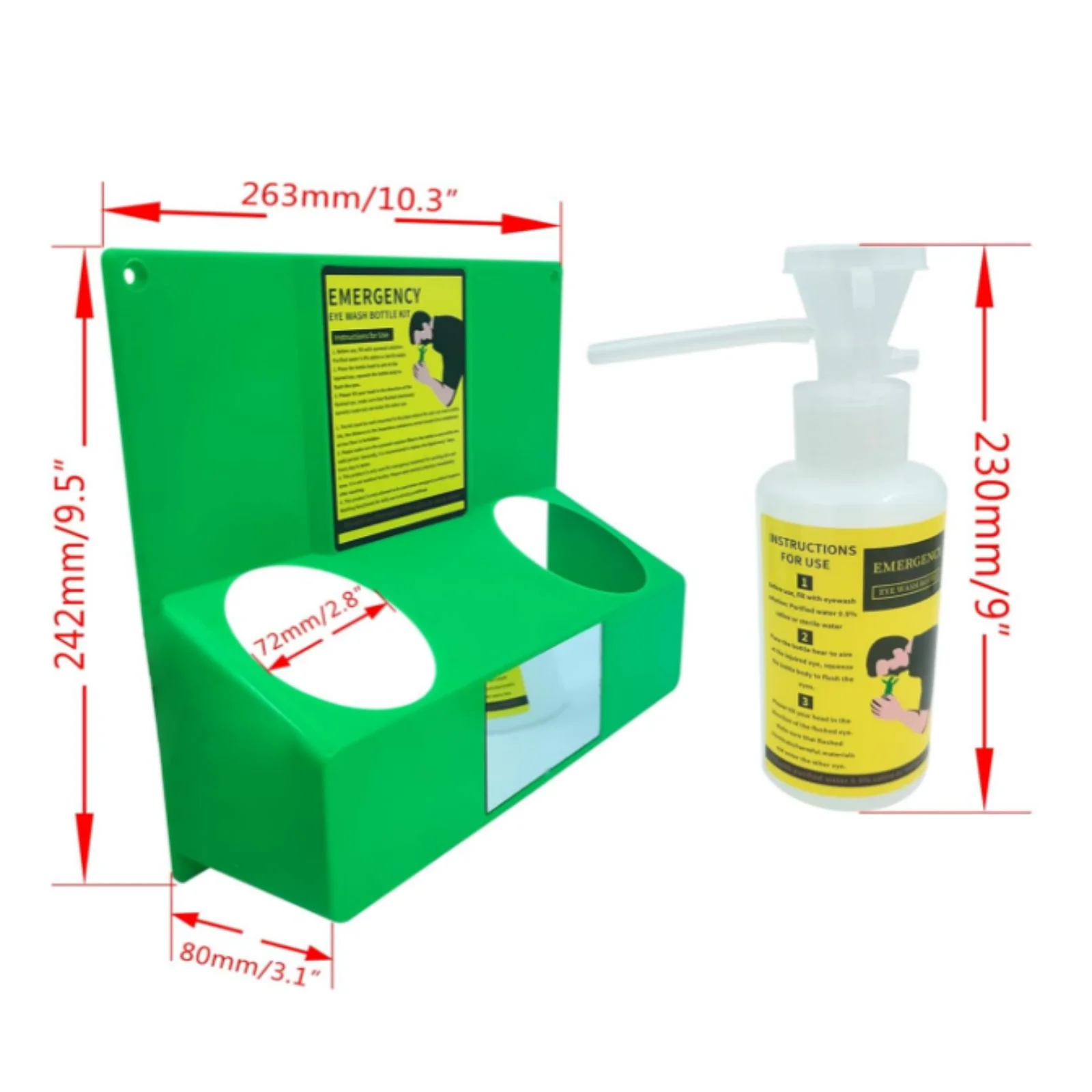 ISURE MARINE Eye Wash Station Portable Emergency Eye Wash Kit,  With Mirror & Emergency Sign, Safety  Eye Washing Equipment view 2