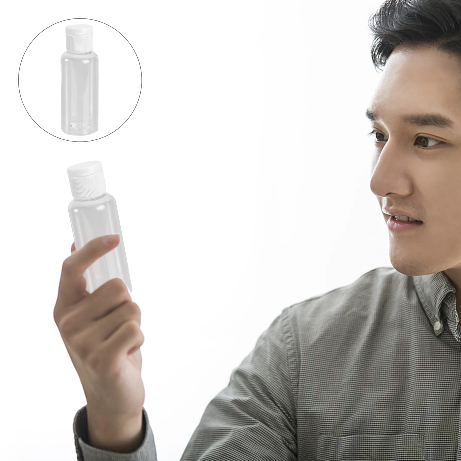 

10Pcs 50ml Empty Plastic Sample Bottle Container Jar Pot Vial with Lid Perfect for Emollient Water Shower Gel Emulsion (Caps for