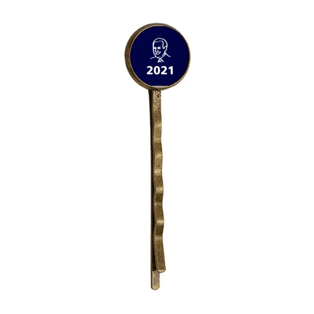 

USA President Character Joseph Year Blue Retro Metal Hair Bobby Pin Headwear