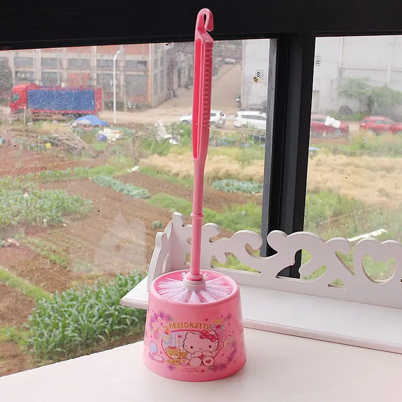 Sanrio HelloKitty My melody cute creative cartoon pattern printing bathroom new high-looking punch-free toilet brush with base