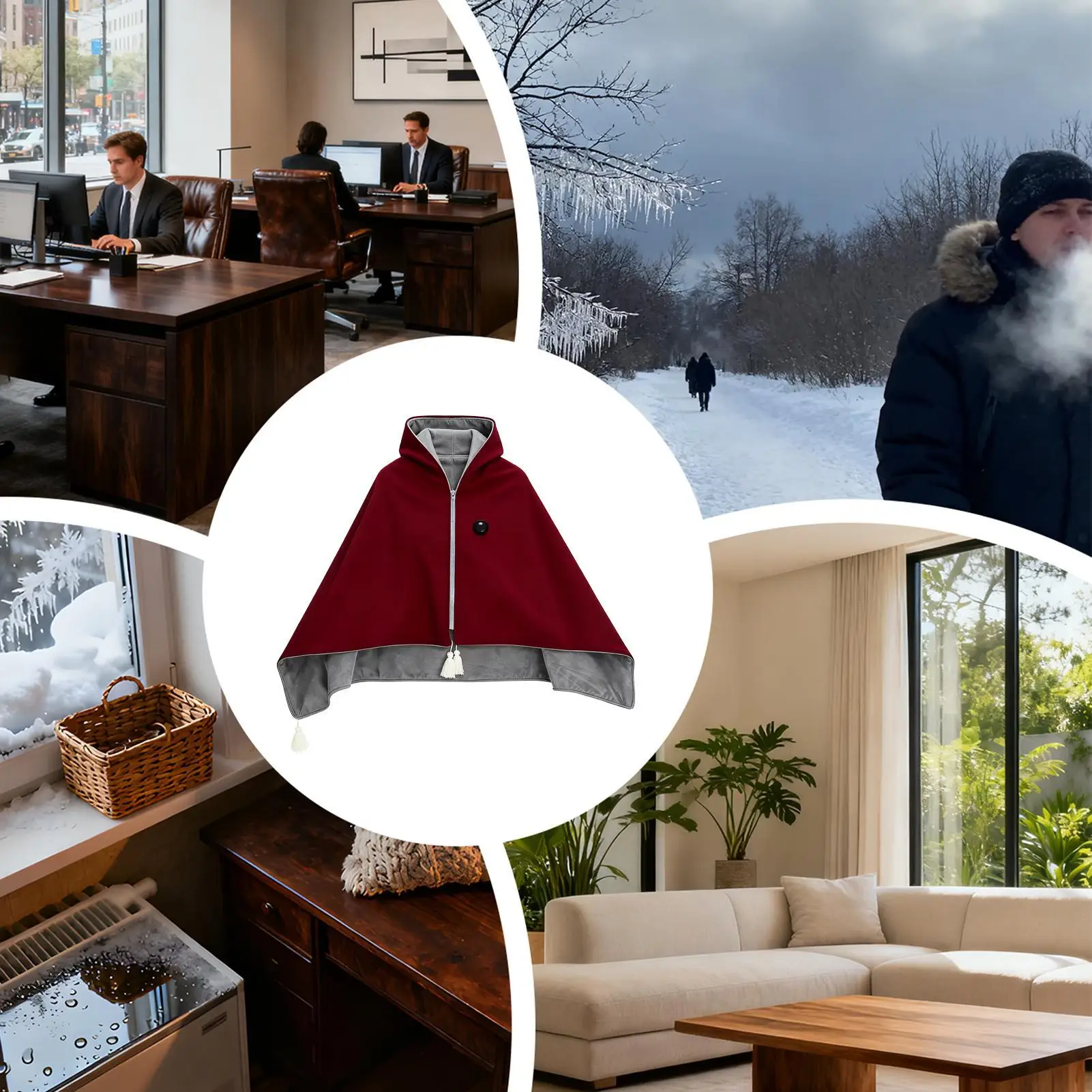 

Portable Heated Shawl 3-Level Safe Portable Heating Throw Winter Warmer Heated Shawl For Couch Sofa Home Dorm Offices Apartment