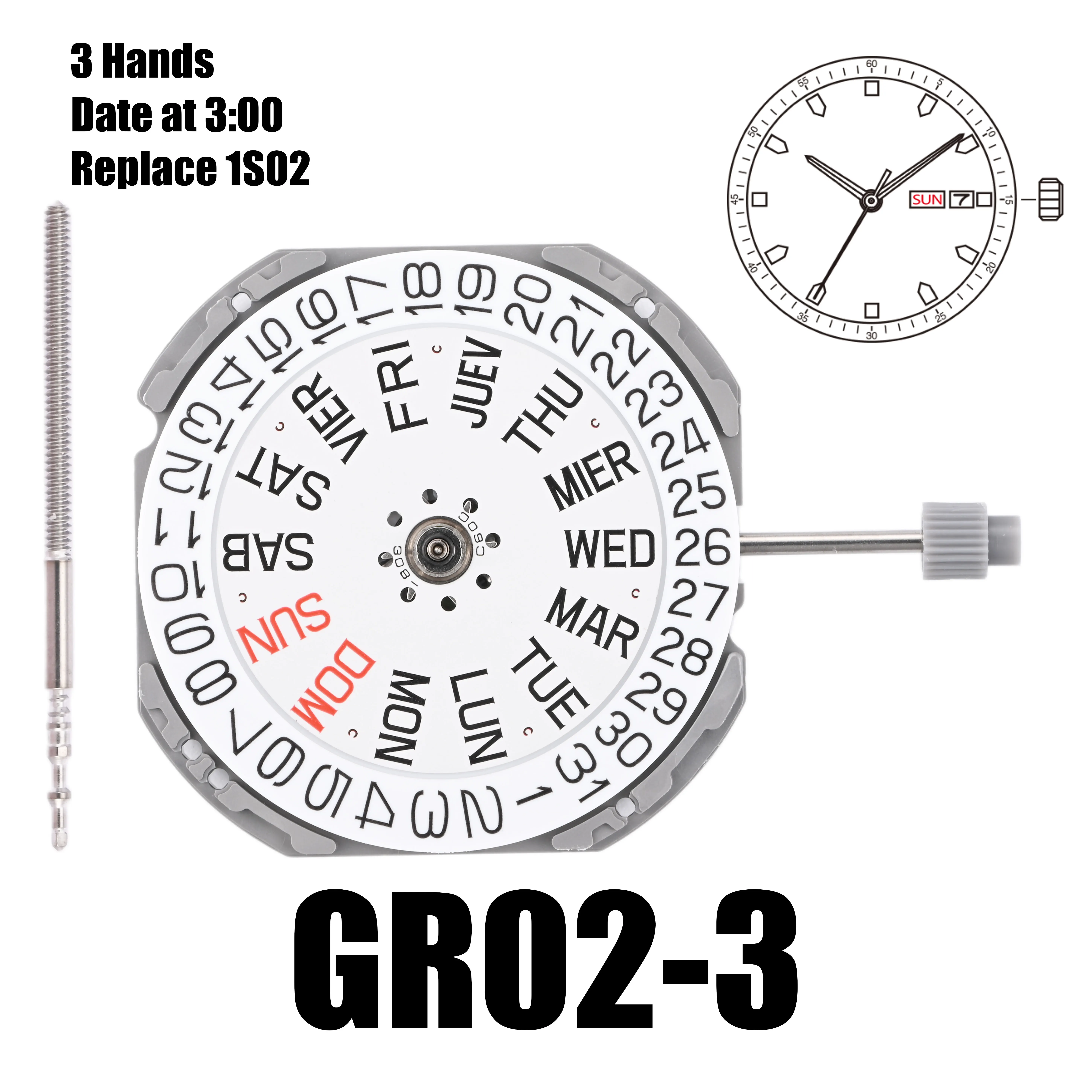 Japan GR02 GR12 movement Miyota GR02 GR12 movemen electronic movement replaces 1S02 1S13