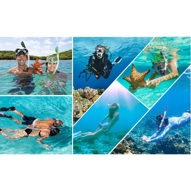 Esnórquel de buceo de silicona completamente seco, tubo de respiración de aire para buceo subacuático, equipo de manguera, equipo de buceo subacuático