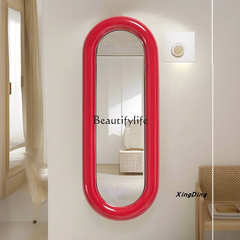 

French Style High-End Full-Length Dressing Mirror American Style Wall-Mounted Home Oval Full-Length Dressing Mirror