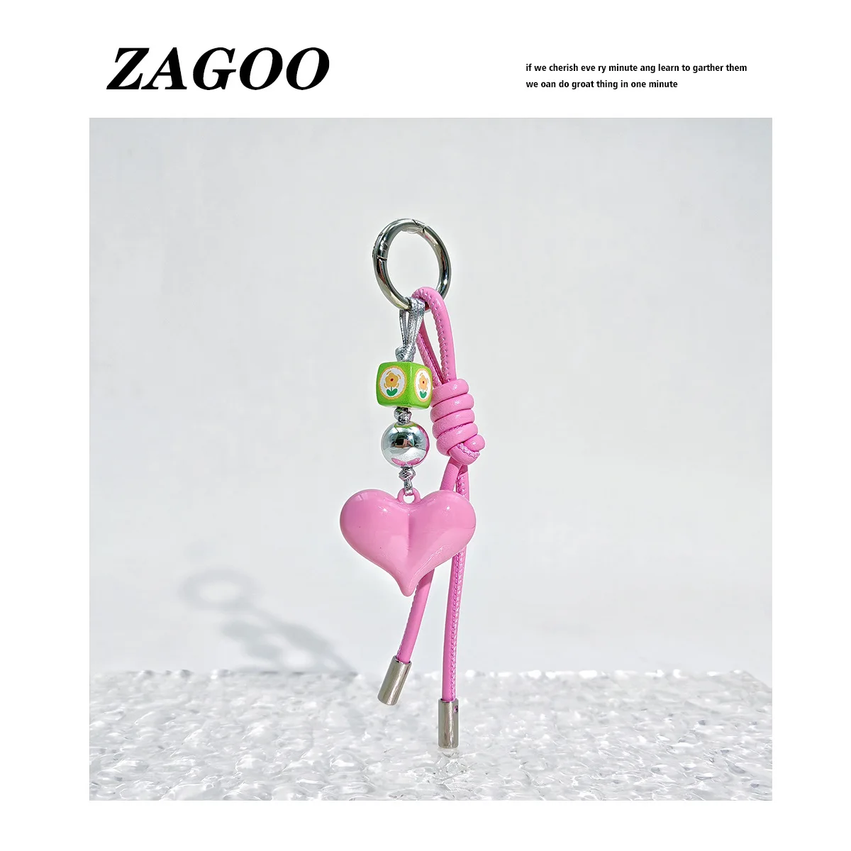 

Новый Miu, весна и лето, простая текстура, модная сумка с подвеской в виде любви, подвеска ручной работы, кожаный брелок из веревки, аксессуары для сумки