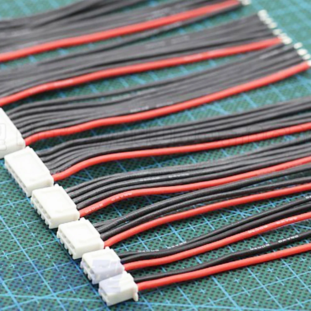 5pcs/lot Super Soft 100mm Plug Wire 1S 2S 3S 4S 5S 6S Lipo Battery Balance Charger Cable IMAX B6 Connector Plug Wire Wholesale