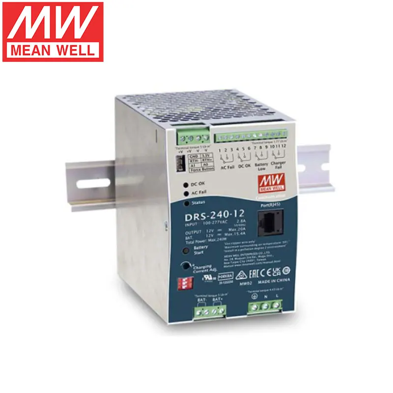 

MEANWELL DRS-240-12 All in one Intelligent Security Power Supply 240w 12v 20a Supplies with UPS