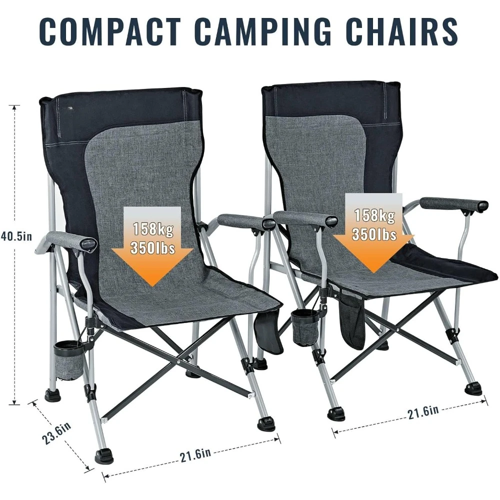 Portable Fishing chairs, Oversized Heavy Duty Folding Chair for Camping Padded Seat Outdoor Lawn Folding Chair，fishing