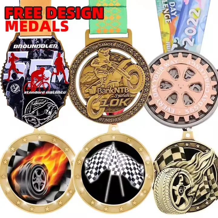 

Manufacturer Free Design Medals Custom Sports Award 3D Race Car Metal Medals