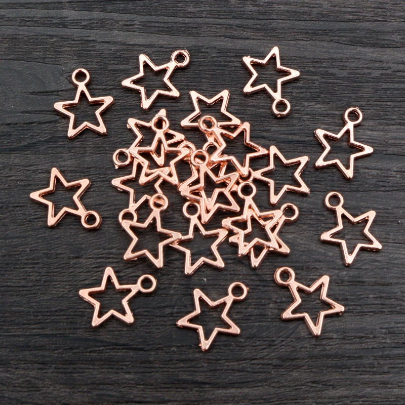 100pcs Star Charms Antique Pendant fit,Vintage Tibetan Bronze Gold Silver color,DIY Jewelry Making For Bracelet Necklace