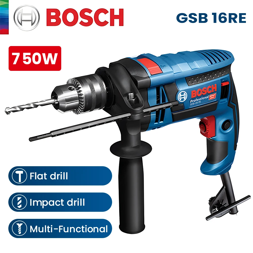 Bosch gsb 16re elektrische Bohr hammer 750w 110-220v Hoch leistungs bohrer bpm Schlag bohr werkzeuge für Betons tahl