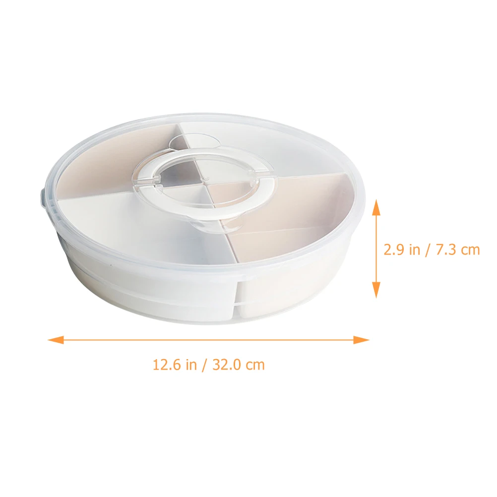 

Dried Fruit Plate Box Snacks Storage Tray Portable Candy Dish Plastic Serving with Lid