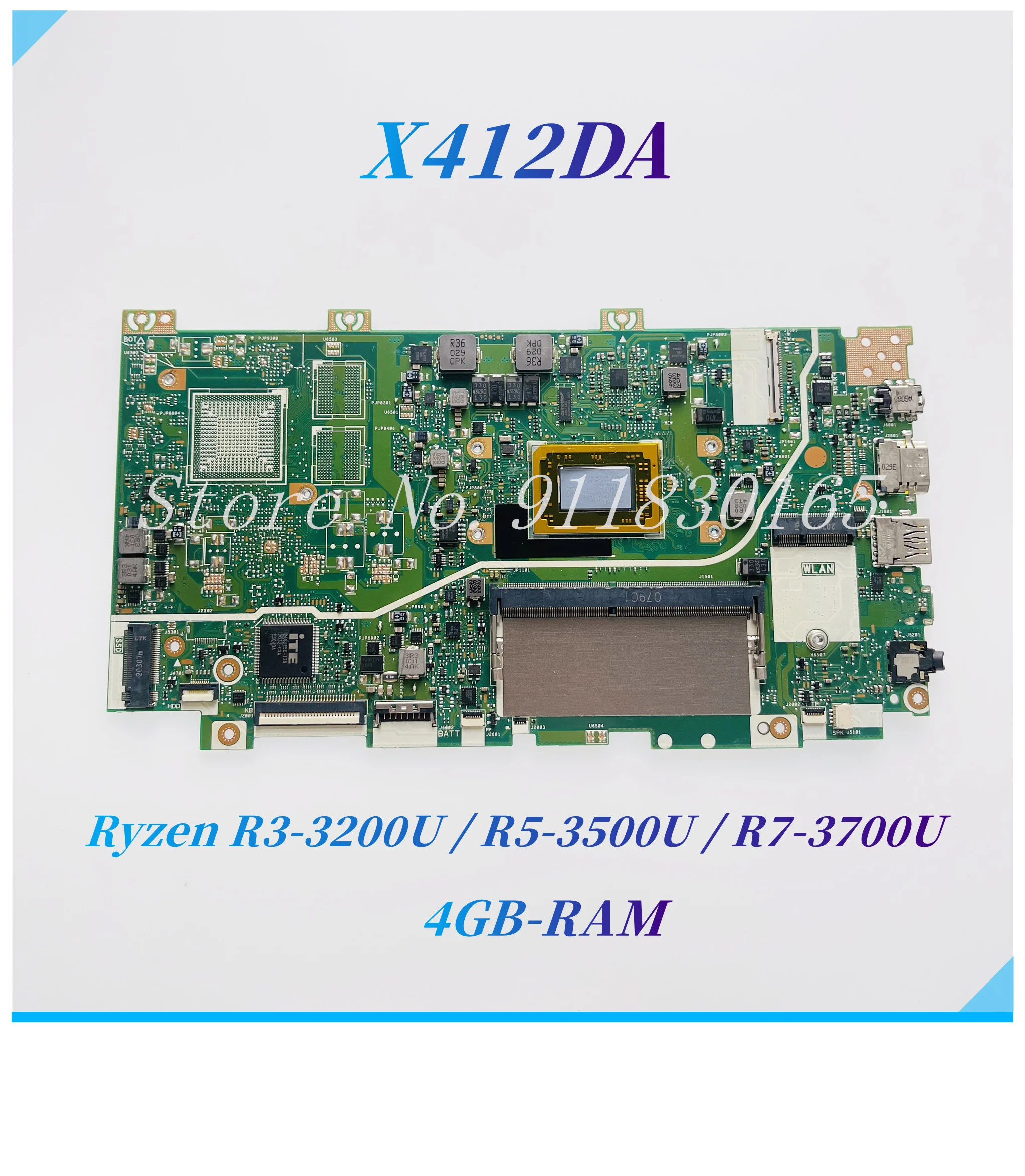 X412DA Mainboard For ASUS X412DK A412D F412D X412D Laptop Motherboard Ryzen R3-3200U R5-3500U R7-3700U UMA/V2G 4GB-RAM 100% Test