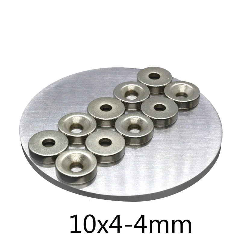 10x4-4mm Strong Magnets10x4mm Hole 4mm Round Magnet For Home Refrigerators, Offices DIY 10*4-4 mm
