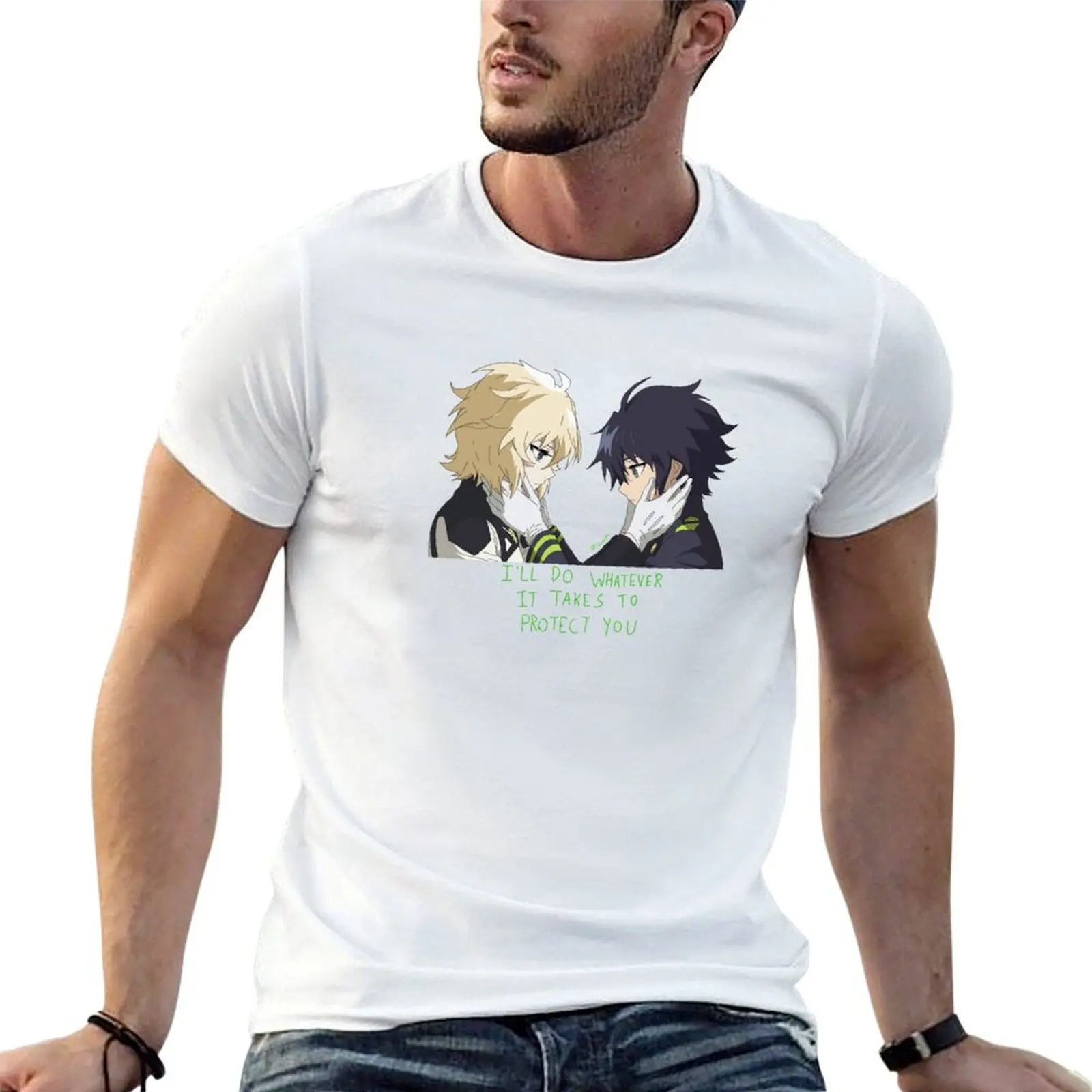 

Yuu and Mika Seraph of the End T-Shirt man graphic t shirt t shirt man designer t shirts for man cotton funny T-shirt