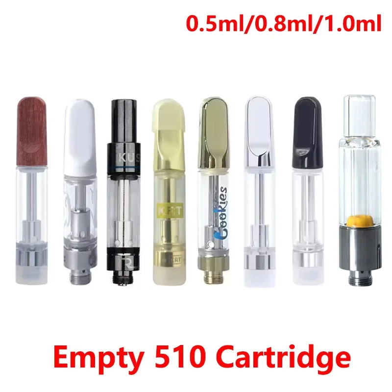 30-100pcs Empty Vape Cartridge ROVE KRT Cookie Wood Tip Pod 0.5/0.8/1.0ml Ceramics Coil Atomizer For 510 Theard Battery Vape Pen