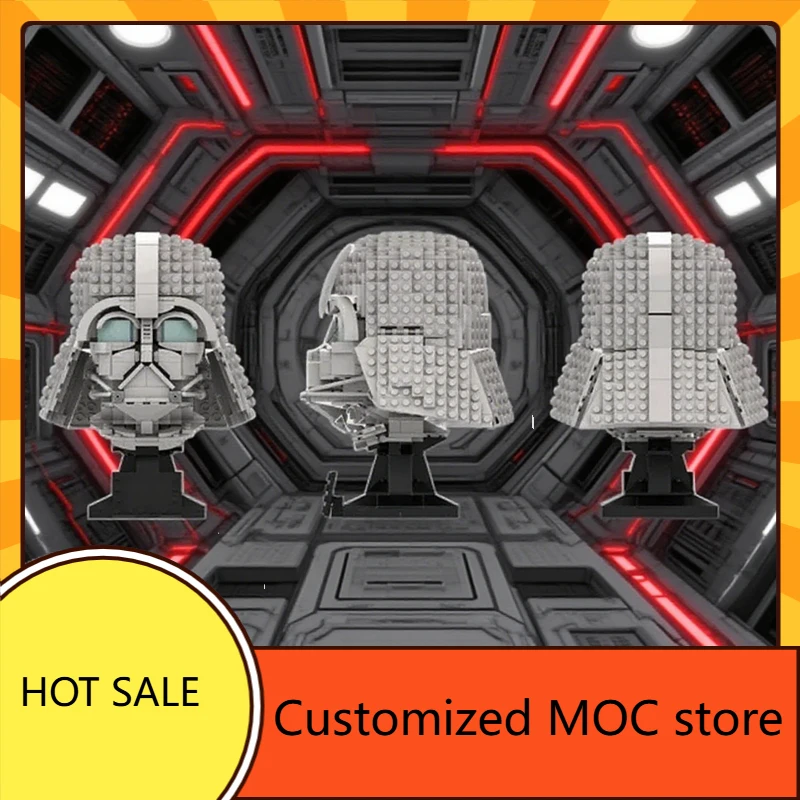 

829PCS DIY Vader Helmet Puzzles Space Battle MOC Technology Creative Assembly Toys for Birthday Christmas Gifts for Kids Ages