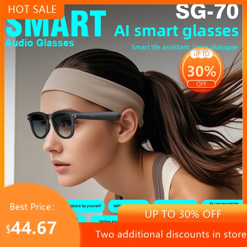 Shooting AI Smart Glasses High-definition 800w With Camera AI Translation Recording WIFI Anti Shake Camera Glasses DropShipping