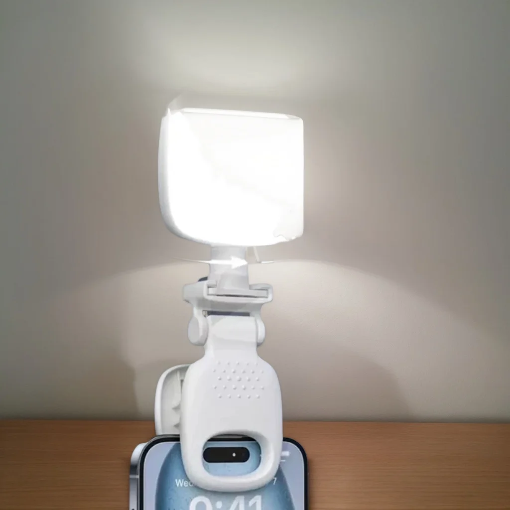 

Mini Clip-On LED Light - 3-Color Temperature Adjustable Brightness for Phone DSLR & Laptop Videos